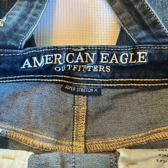 American Eagle Outfitters Super Stretch X Jegging Overall Distressed Size 2 - Picture 9 of 16